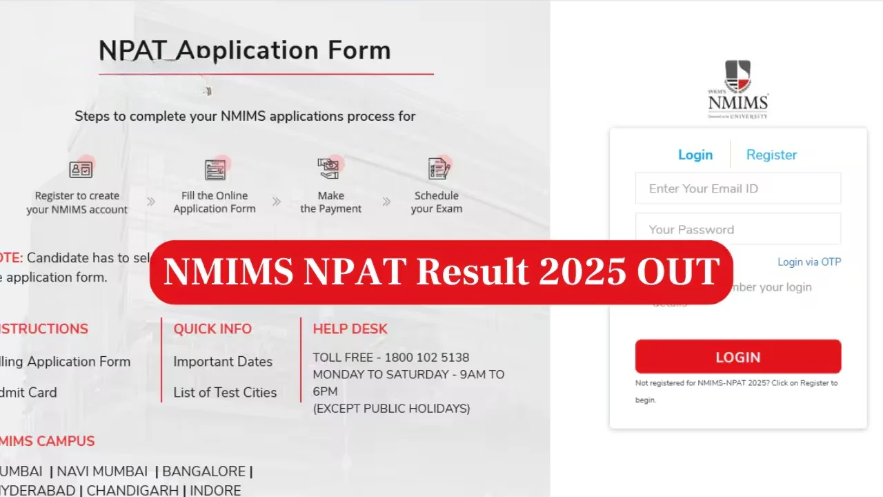 NMIMS NPAT 2025 Result Declared: Check Scorecard and Merit List at npat.nmims.edu